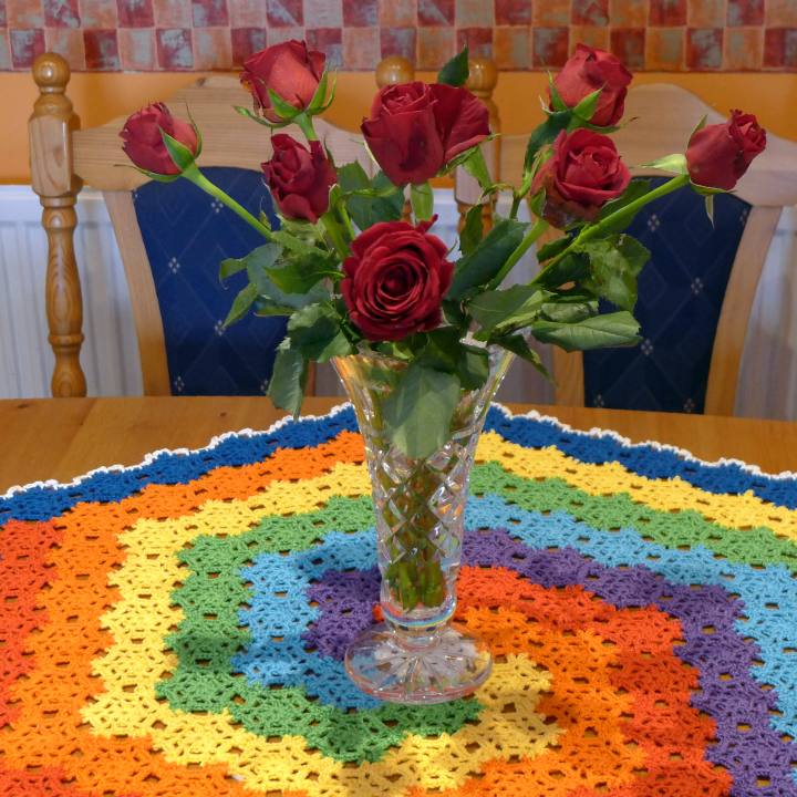 roses on table